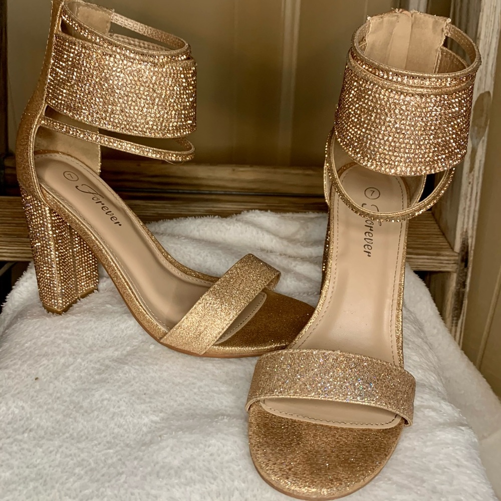 Rose Gold glitter shimmer heels